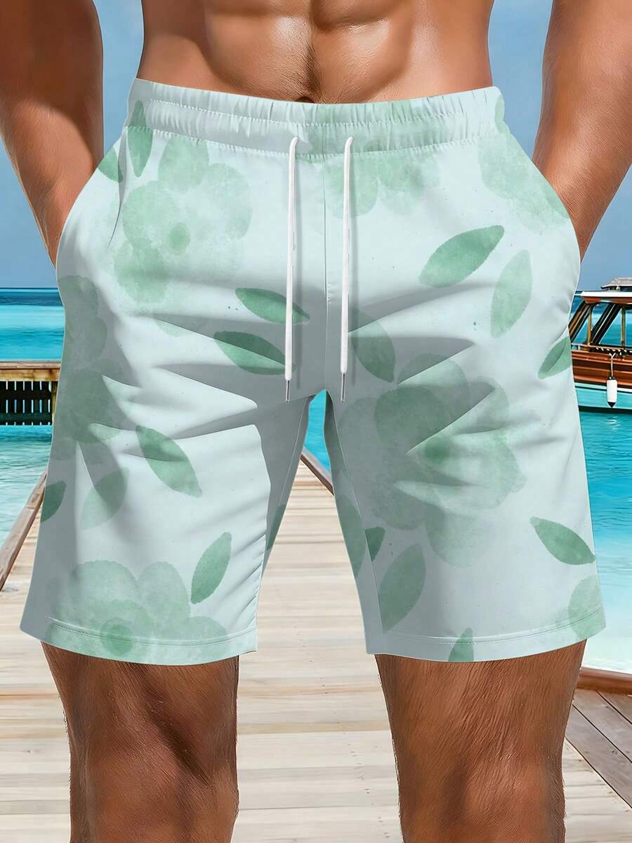 Mens Floral Print Beach Shorts - مراجعة Swim Trunk Quick Dry وسعره