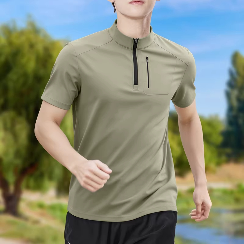 Men's Half-Zip High-Stretch Qu - مراجعة Shirt Camp Collar وسعره