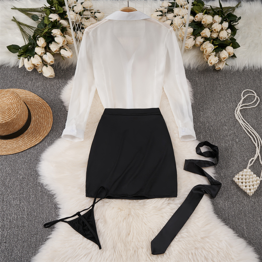 Sexy Transparent Long Sleeve S - مراجعة Shirt Camp Collar وسعره