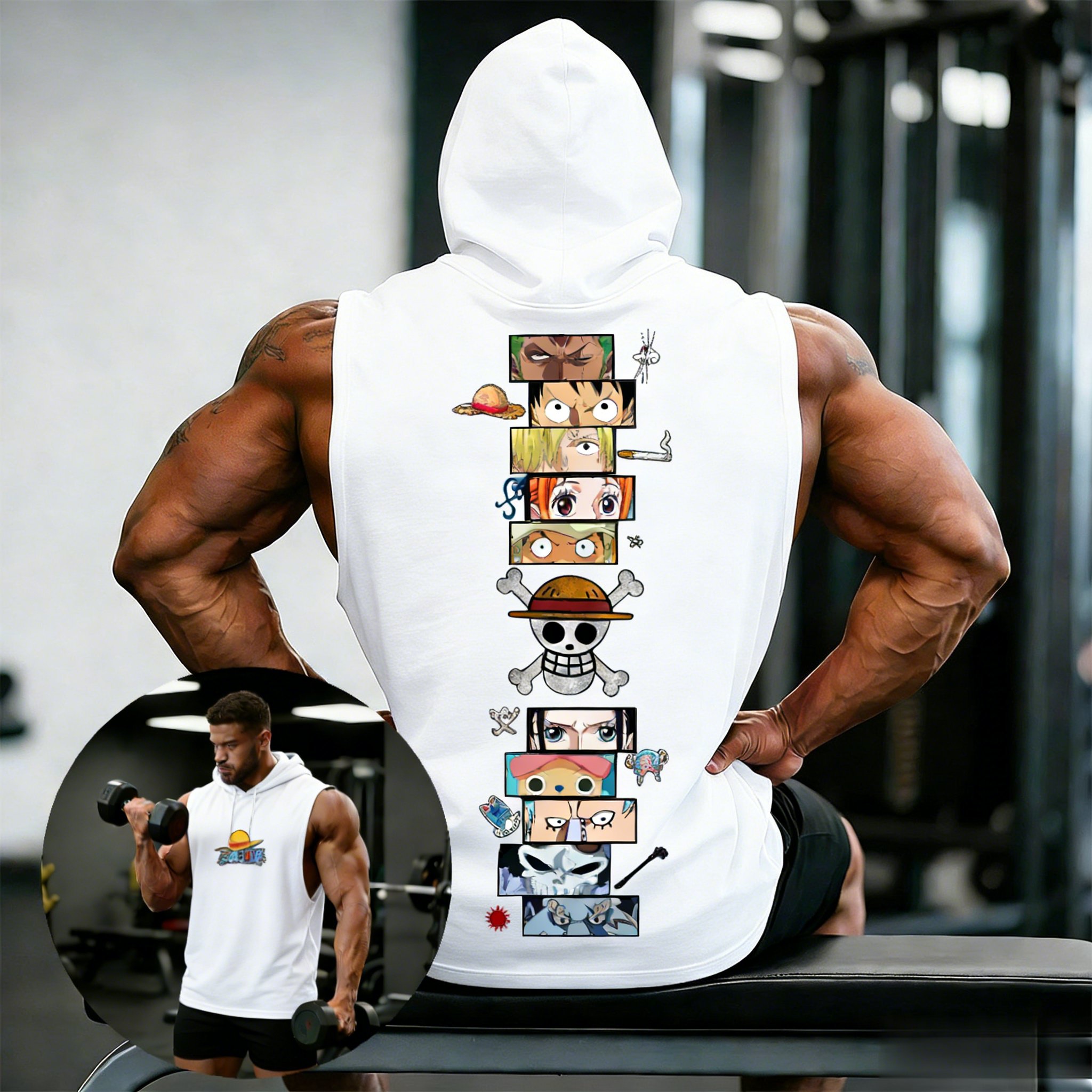 One Piece Anime Hoodie Sleevel - مراجعة Tank Top Muscle وسعره