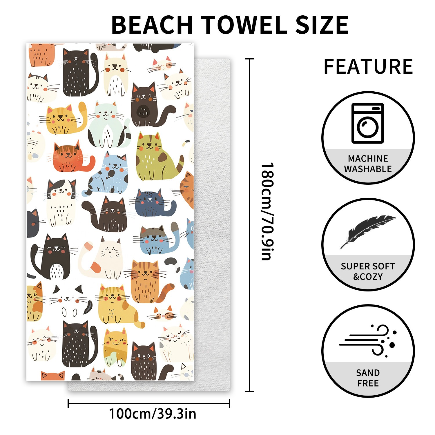 1PC Large Size Beach Blanket M - مراجعة Beach Towel Large وسعره