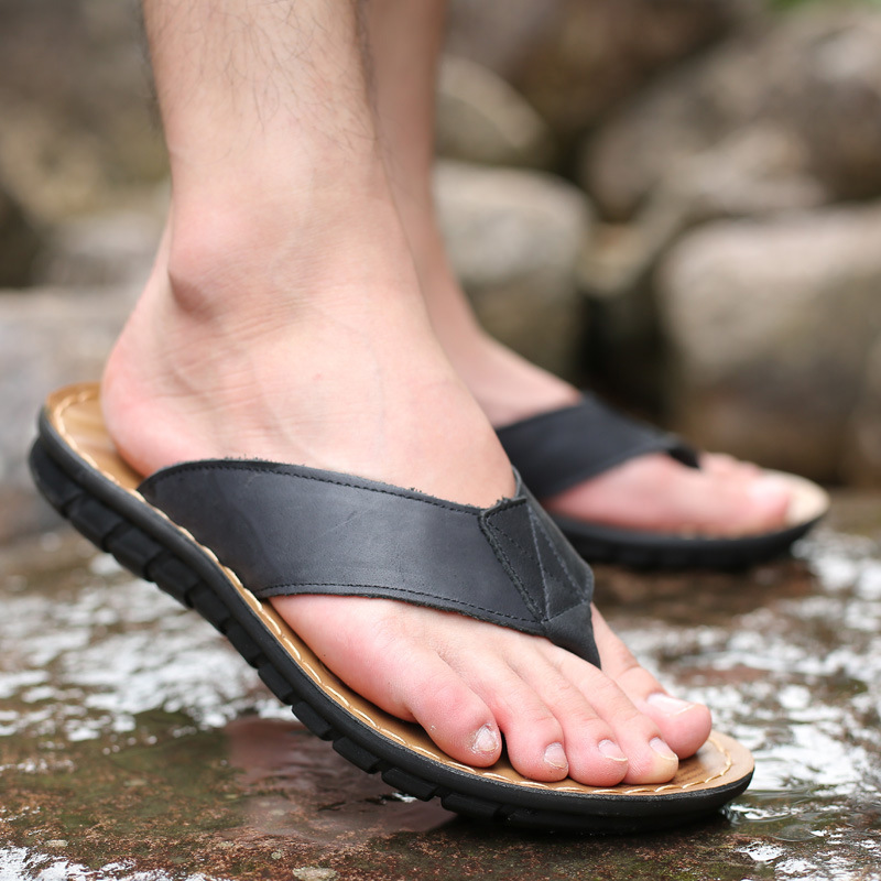Roma Retro Man Slipper Solid C - مراجعة Flip Flop Leather Men وسعره