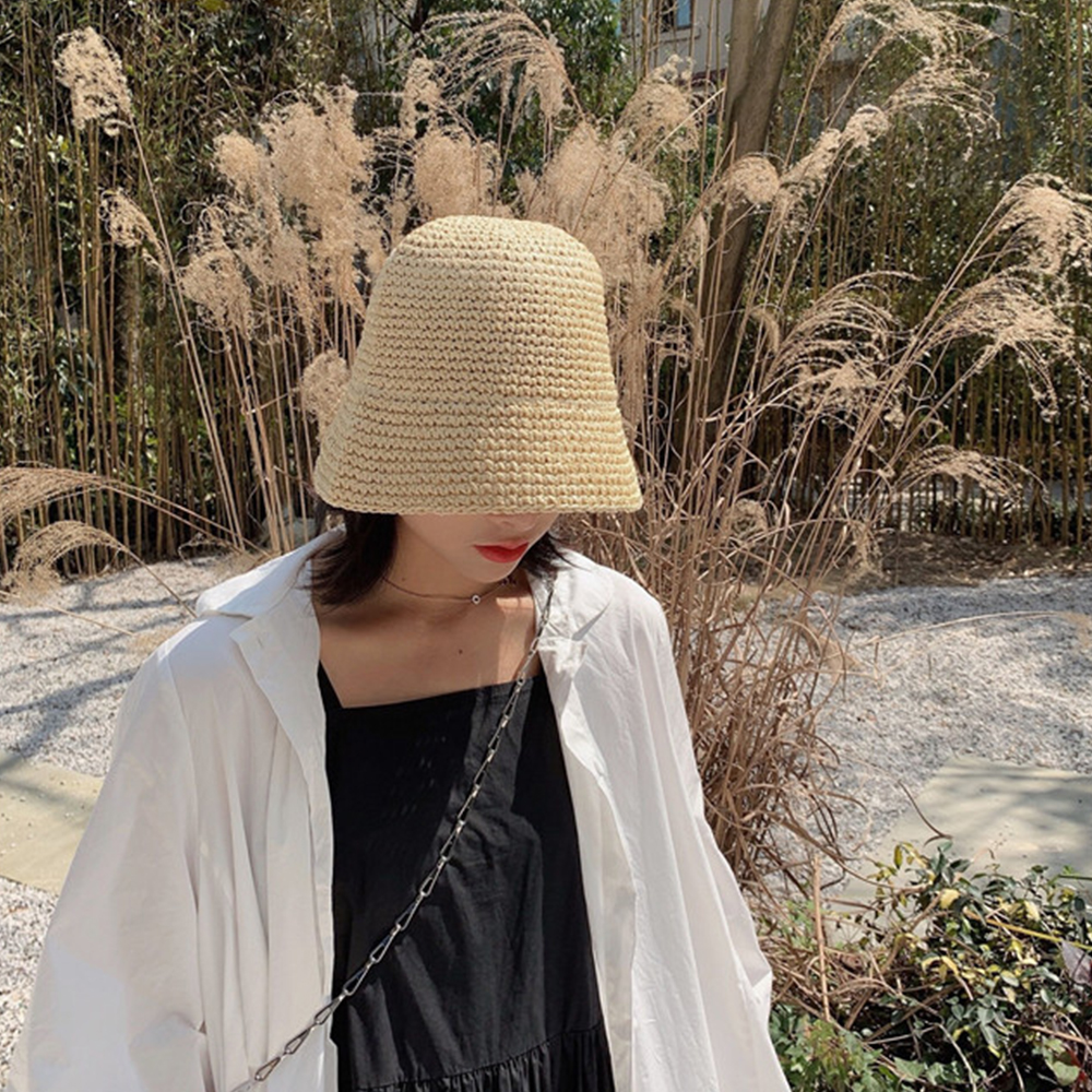 Hot Women's Fashion Summer Cap - مراجعة Bucket Hat Straw وسعره