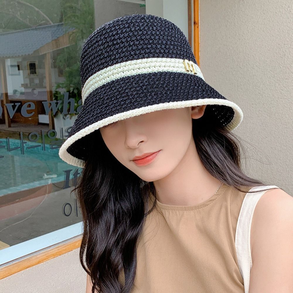 Elegant Bow Fisherman Hat Fold - مراجعة Bucket Hat Straw وسعره