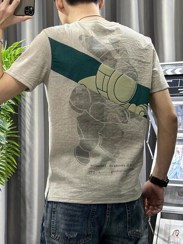 Male Tees Shirts White Linen T - مراجعة Short Linen Drawstring وسعره