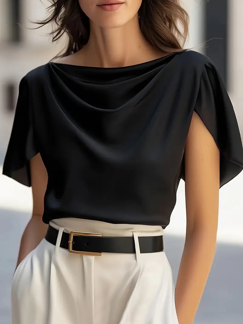 Elegant Draped Collar Butterfl - مراجعة Shirt Camp Collar وسعره