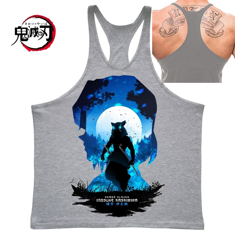 (Demon Slayer) GYM Mens Tank T - مراجعة Tank Top Muscle وسعره