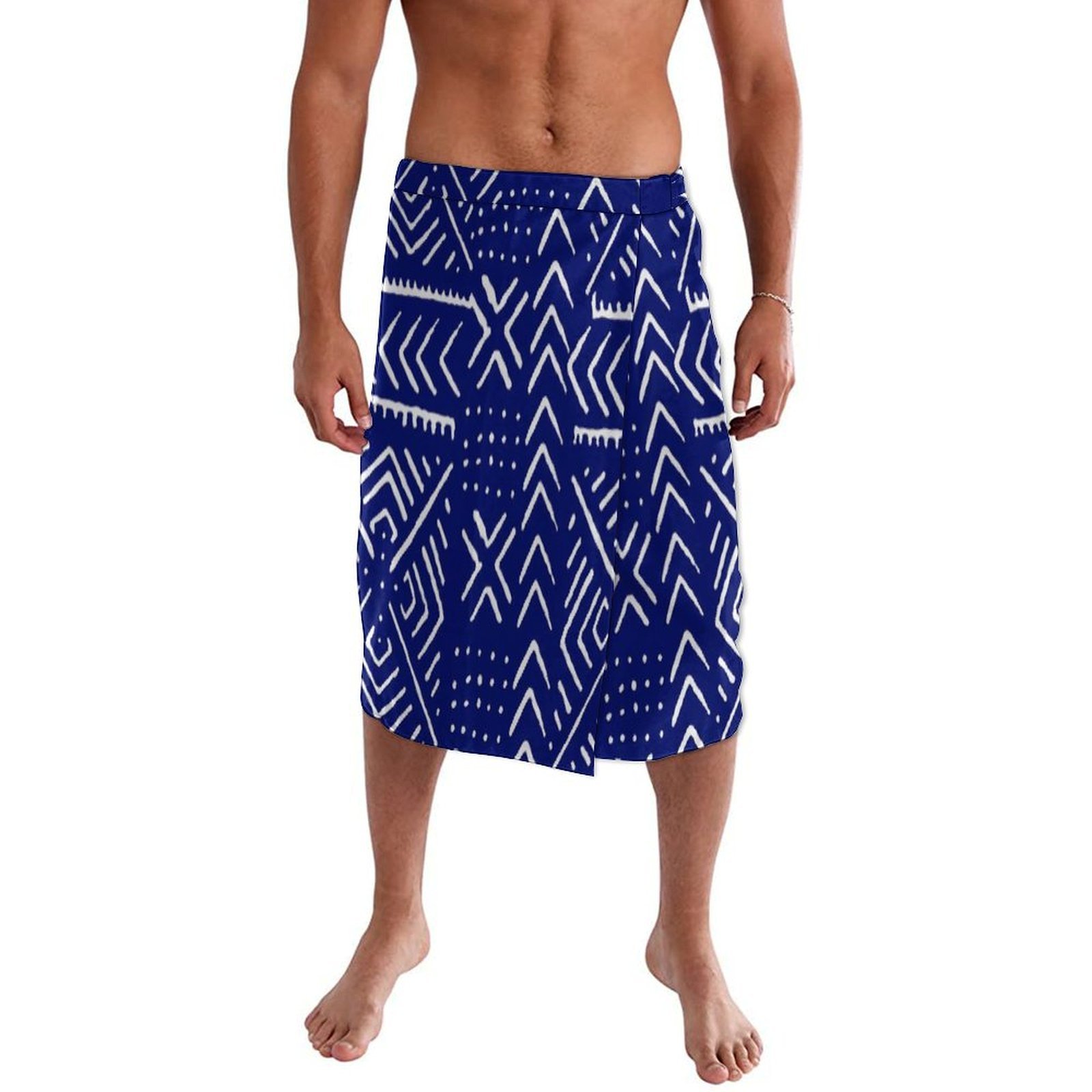 Blue Floral Polynesian Beach W - مراجعة Sarong Men Wrap وسعره
