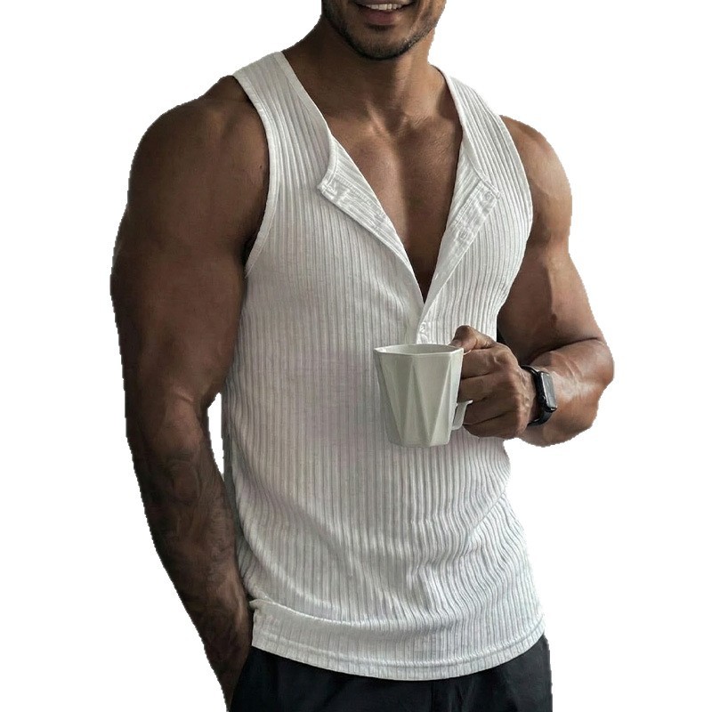 Sporty Tank Top Solid Color Cr - مراجعة Tank Top Muscle وسعره