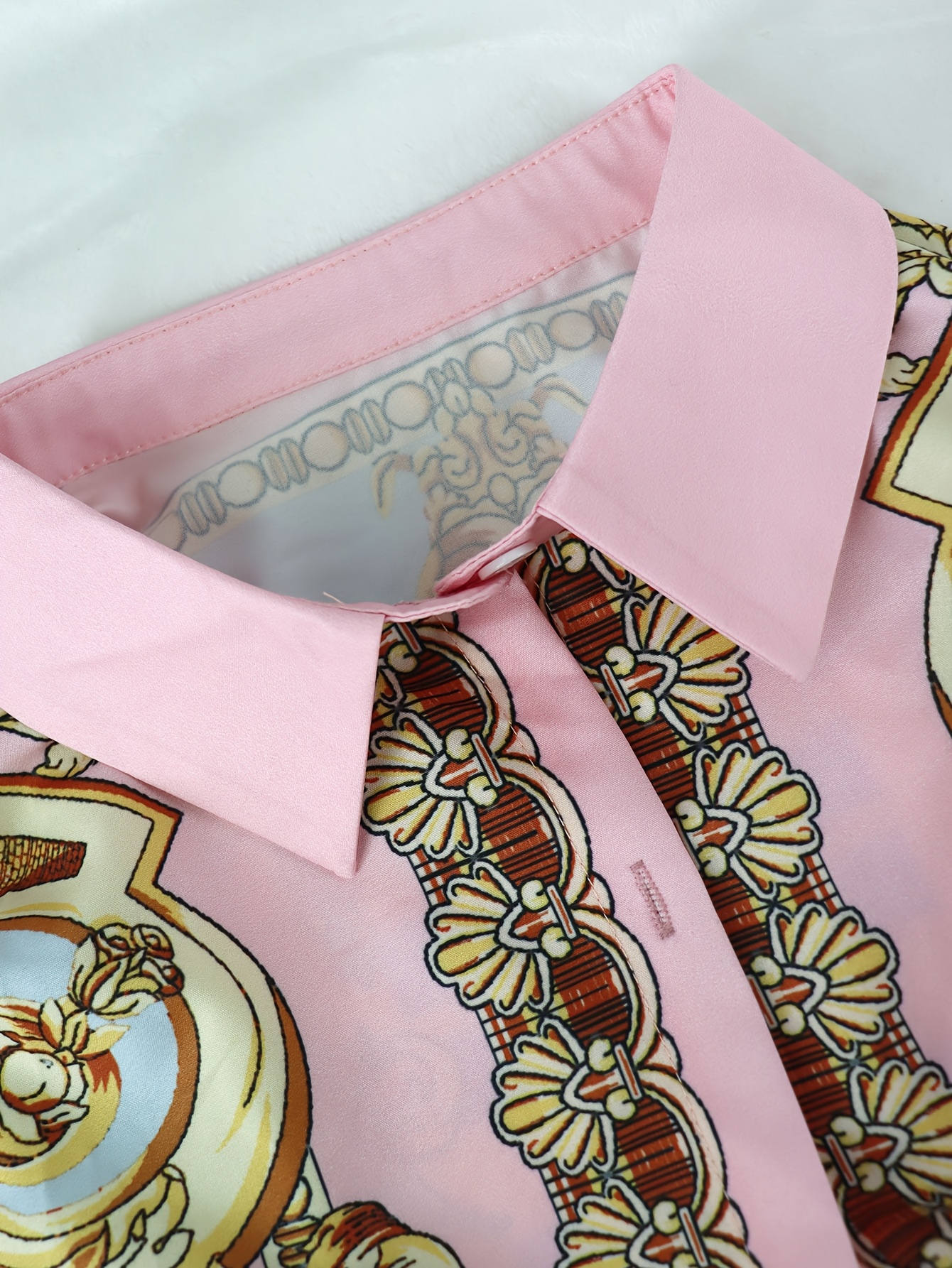 Women 2 Piece Set Ornate Print - مراجعة Shirt Camp Collar وسعره