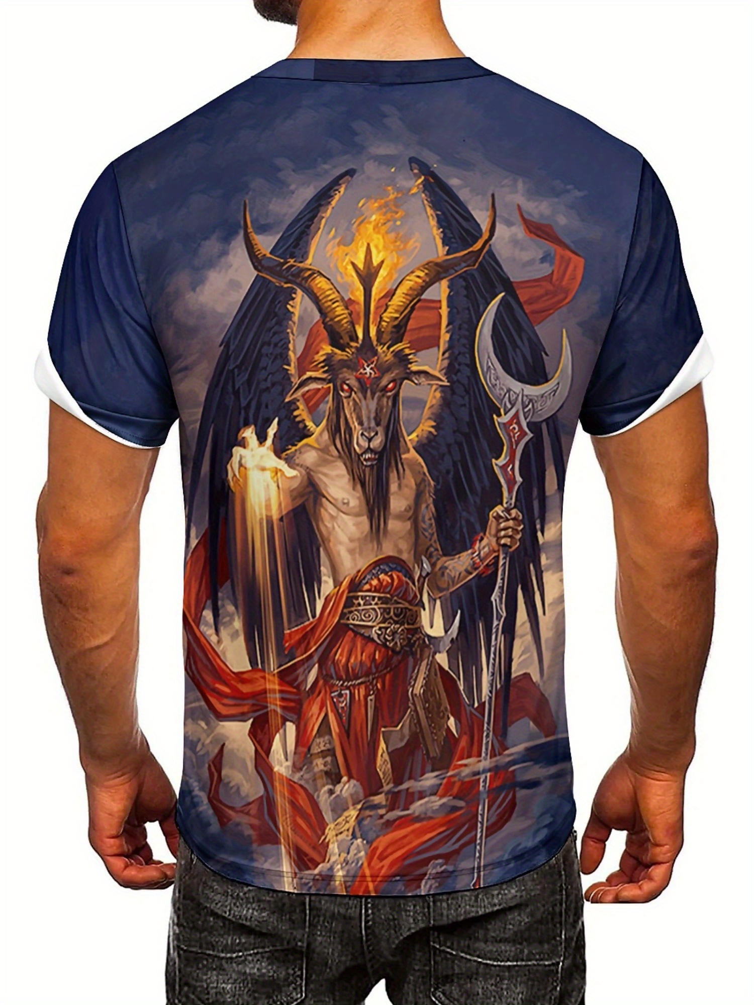 Men's 3D Demon Print T-Shirt | - مراجعة Tee Graphic Print وسعره