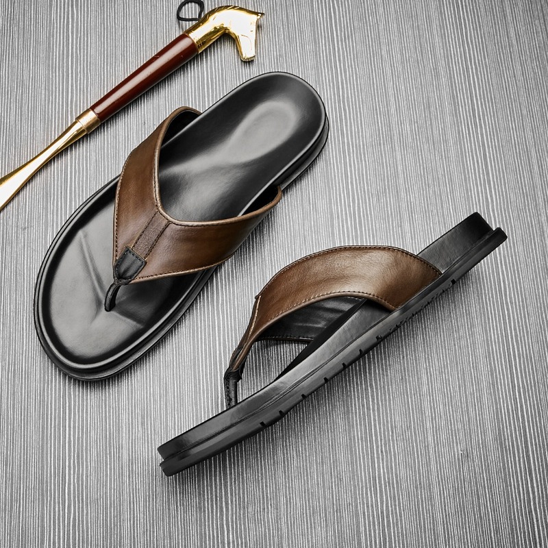 2026 Summer New Mens Genuine L - مراجعة Flip Flop Leather Men وسعره