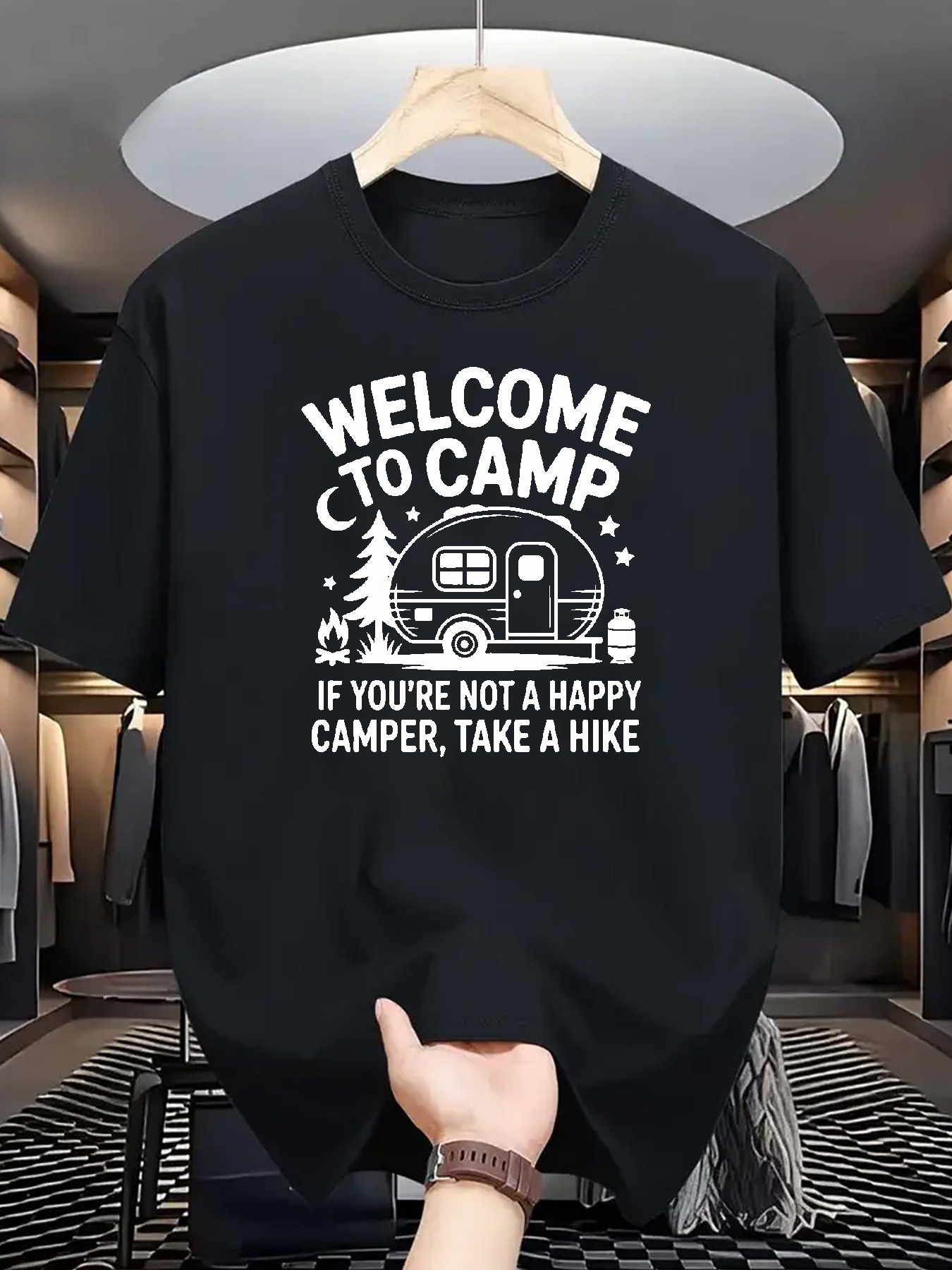 Men's Black T-Shirt Graphic  C - مراجعة Tee Graphic Print وسعره